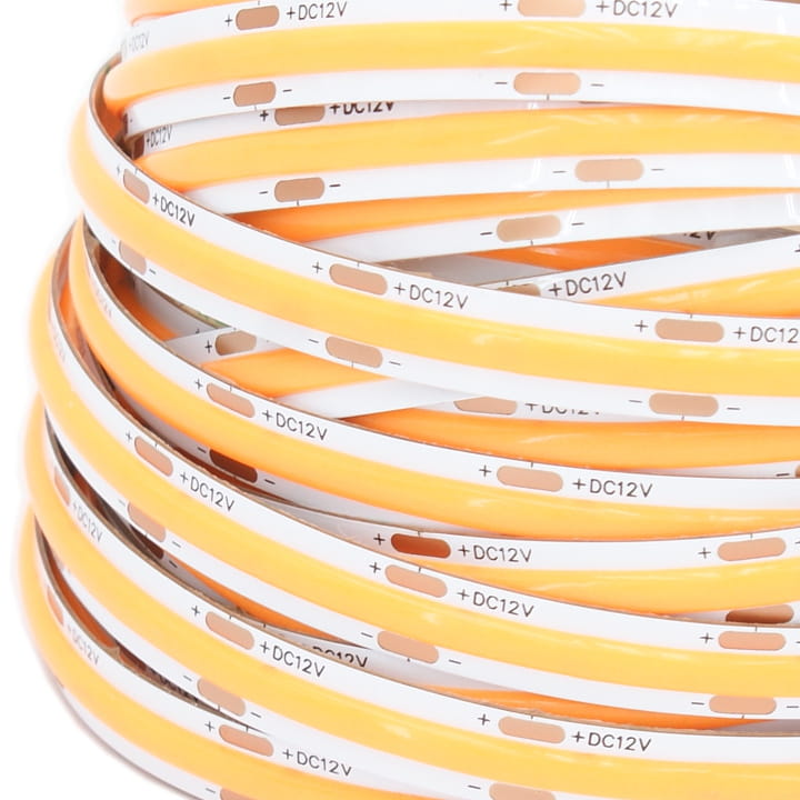 LED pásek COB 12V / 480LED / 9W / AMBER / IP20 / 8mm / PRO+